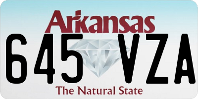 AR license plate 645VZA