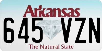 AR license plate 645VZN
