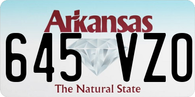 AR license plate 645VZO