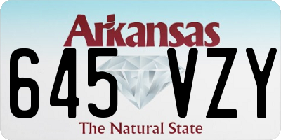 AR license plate 645VZY