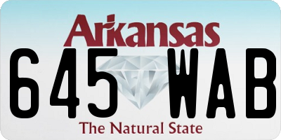 AR license plate 645WAB