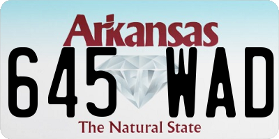 AR license plate 645WAD