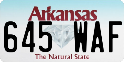 AR license plate 645WAF