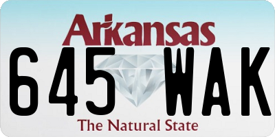 AR license plate 645WAK