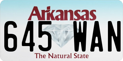 AR license plate 645WAN