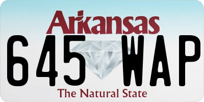 AR license plate 645WAP