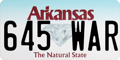 AR license plate 645WAR
