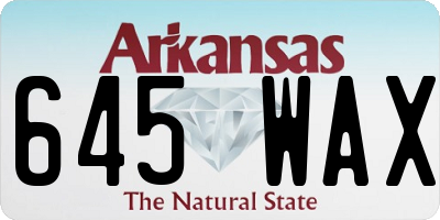AR license plate 645WAX