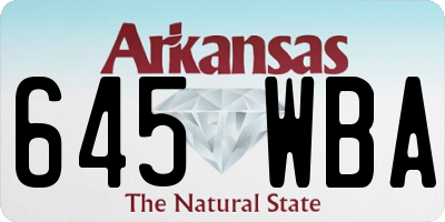 AR license plate 645WBA