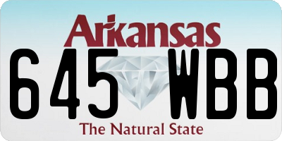 AR license plate 645WBB