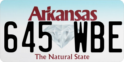 AR license plate 645WBE