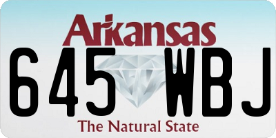 AR license plate 645WBJ