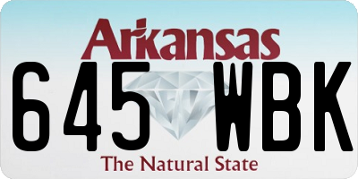 AR license plate 645WBK