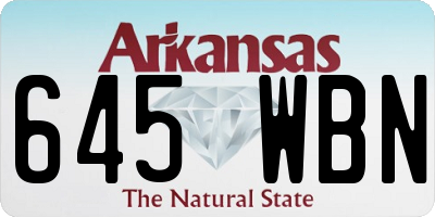 AR license plate 645WBN