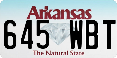 AR license plate 645WBT