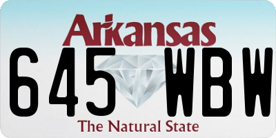 AR license plate 645WBW