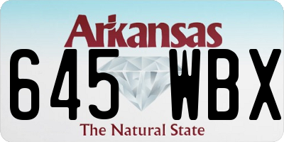 AR license plate 645WBX