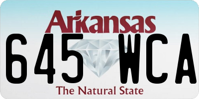 AR license plate 645WCA