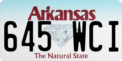 AR license plate 645WCI