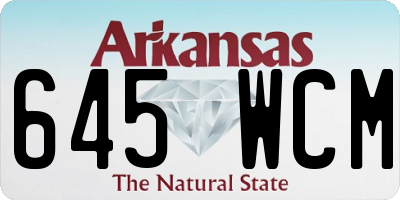 AR license plate 645WCM