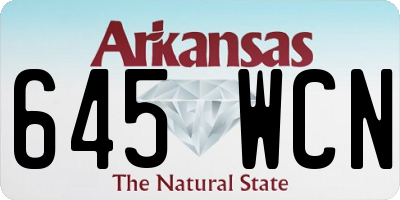 AR license plate 645WCN