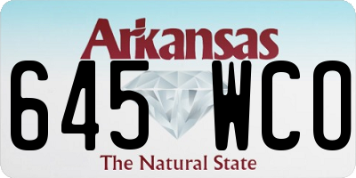 AR license plate 645WCO