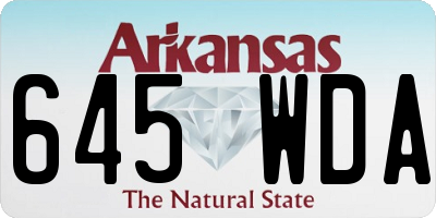 AR license plate 645WDA