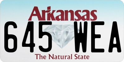 AR license plate 645WEA