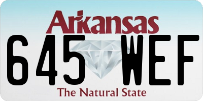 AR license plate 645WEF