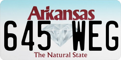 AR license plate 645WEG