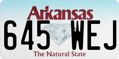 AR license plate 645WEJ