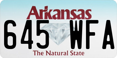 AR license plate 645WFA