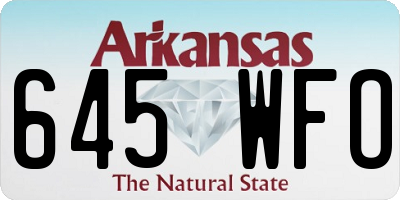 AR license plate 645WFO