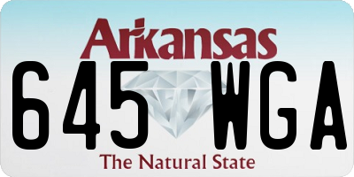 AR license plate 645WGA