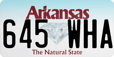 AR license plate 645WHA
