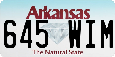 AR license plate 645WIM