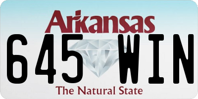 AR license plate 645WIN