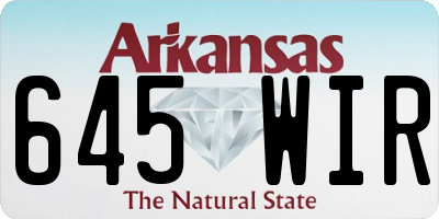 AR license plate 645WIR