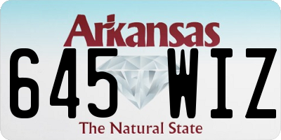 AR license plate 645WIZ