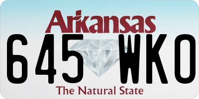 AR license plate 645WKO