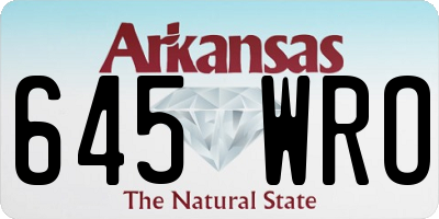 AR license plate 645WRO