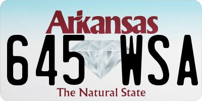 AR license plate 645WSA