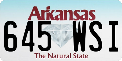 AR license plate 645WSI