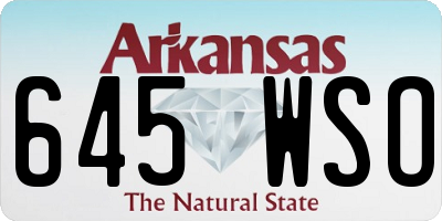 AR license plate 645WSO