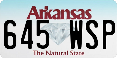 AR license plate 645WSP