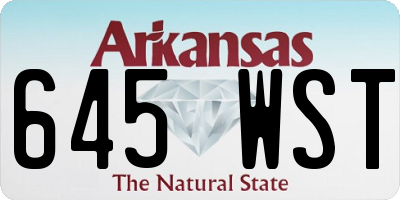 AR license plate 645WST