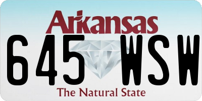 AR license plate 645WSW