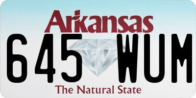 AR license plate 645WUM