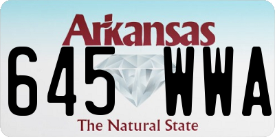 AR license plate 645WWA