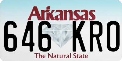 AR license plate 646KRO